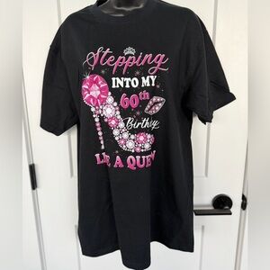 Womens 60th birthday celebration tee shirt with tiara. Sexy 60!!! Sparkly tiara